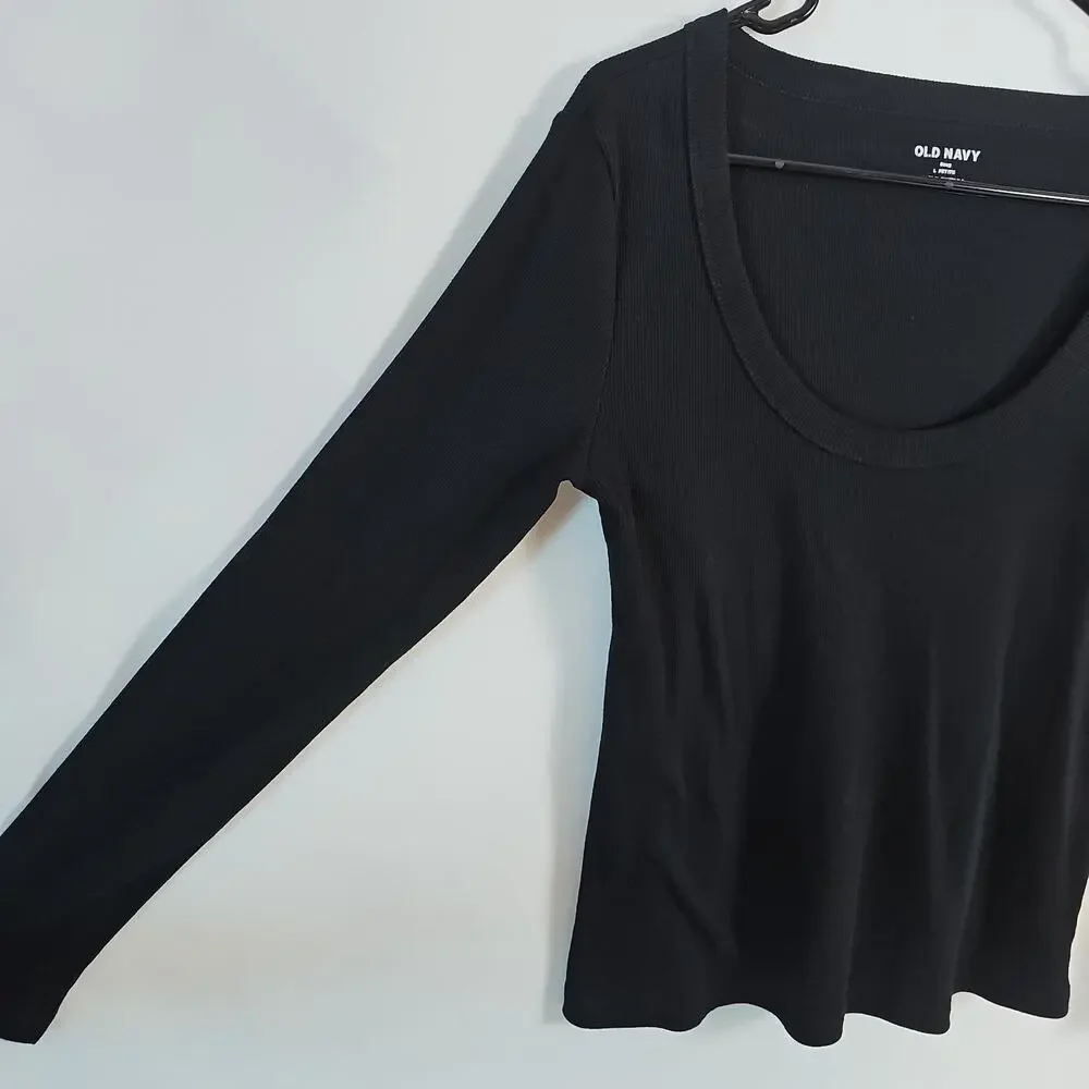 Old Navy Womens Sz. XL Petite,Ribbed Knit/V-neck/Long Sleeve Shirt/3-Pack Bundle